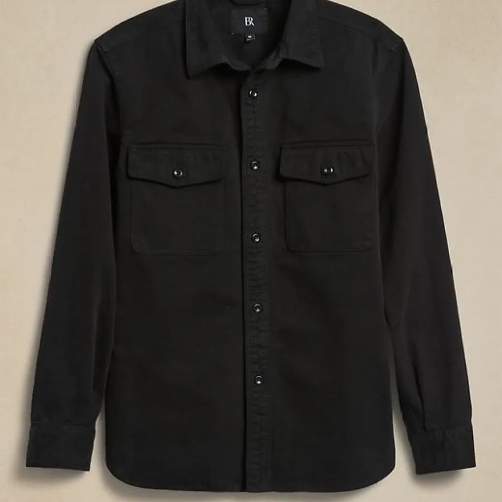 Banana Republic Malo Heavyweight Cotton Twill Shirt Jacket Black - XXL